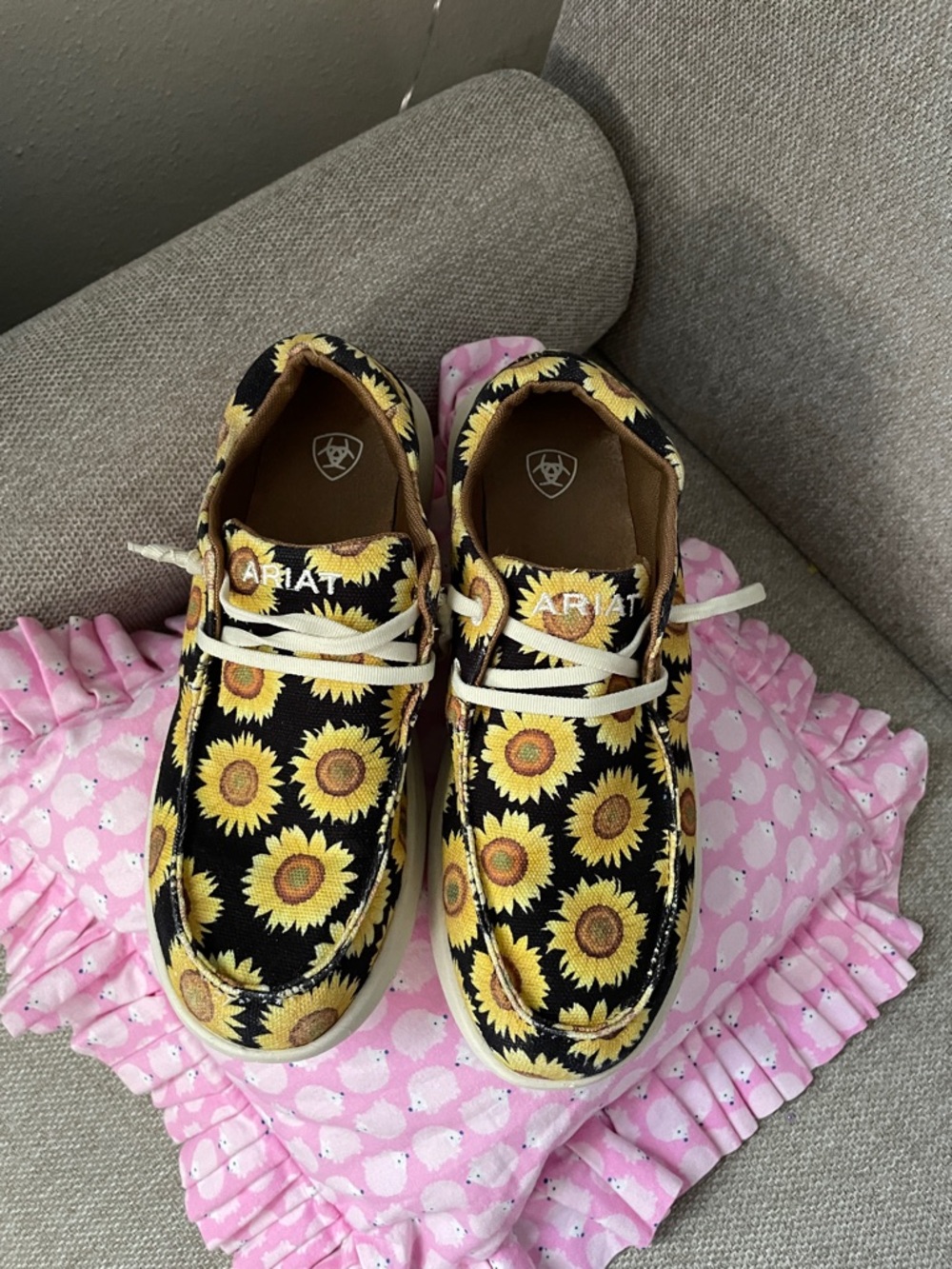 Ariat Kids Sunflower Canvas Sneakers in Black and Yellow